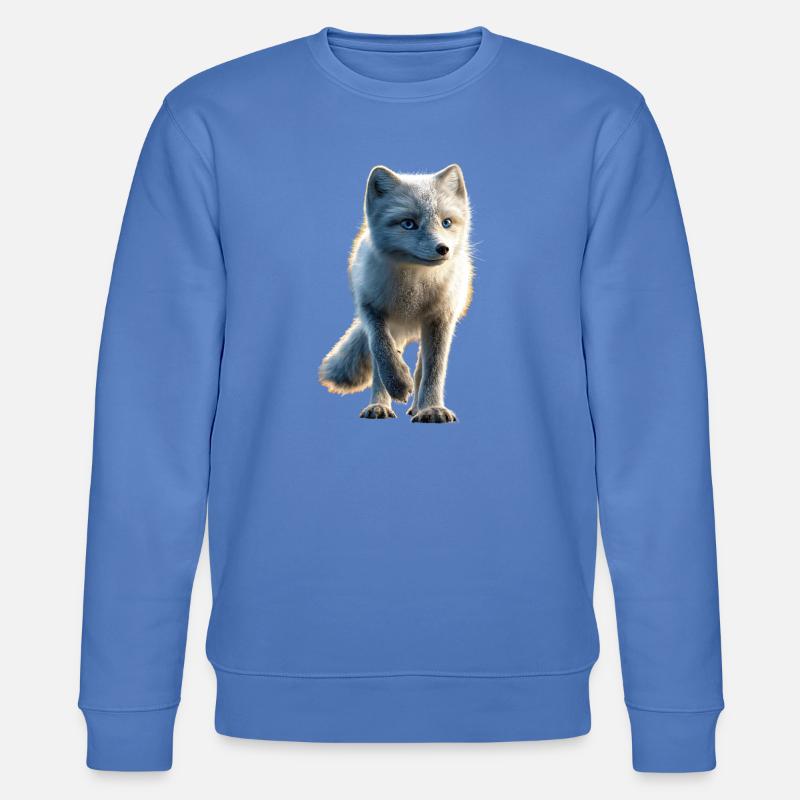 Polarfuchs Schneefuchs Eisfuchs Süßer Weißer Fuchs - Stanley/Stella Unisex Bio-Sweatshirt CHANGER  - Blau