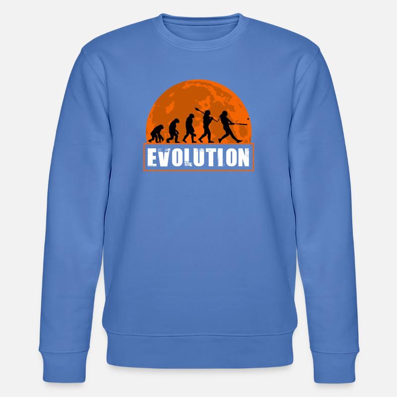 Baseball-Softball-Evolution Lustige Spieler-Geschenkkunst - Stanley/Stella Unisex Bio-Sweatshirt CHANGER  - Blau