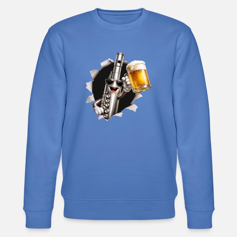 Querflöte Bier - Stanley/Stella Unisex Bio-Sweatshirt CHANGER  - Blau