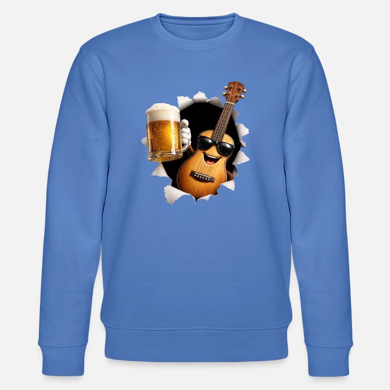 Ukulele Beer - Stanley/Stella CHANGER Unisex Organic Sweatshirt - bright blue