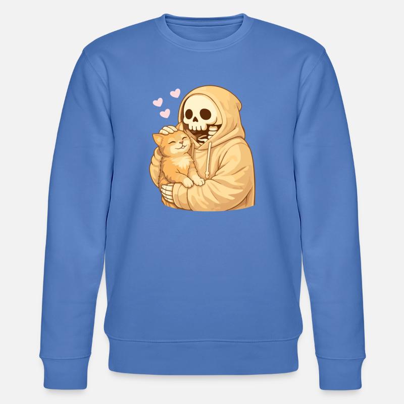 Squelette douillet avec chat – Proximité douce - Sweat bio CHANGER Stanley/Stella Unisexe - bleu
