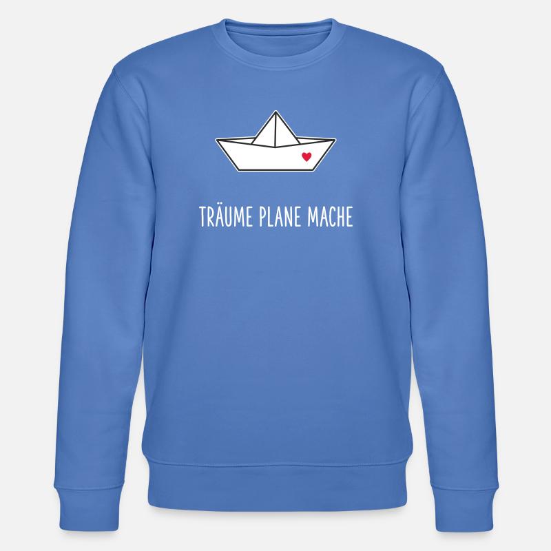 Träume Plane Mache Boot Herz - Stanley/Stella Unisex Bio-Sweatshirt CHANGER  - Blau
