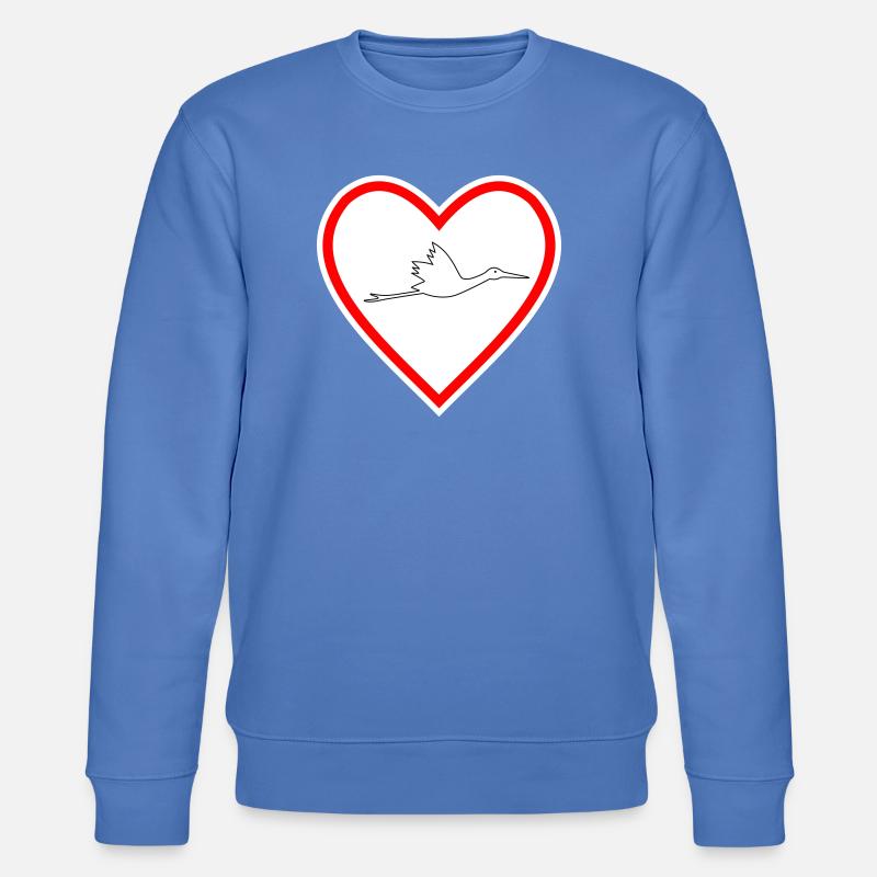 Herz Klapperstorch - Stanley/Stella Unisex Bio-Sweatshirt CHANGER  - Blau