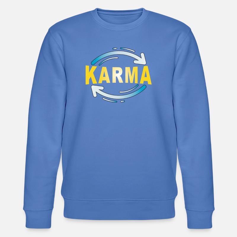 Karma - Minimalistisches Statement Design - Stanley/Stella Unisex Bio-Sweatshirt CHANGER  - Blau