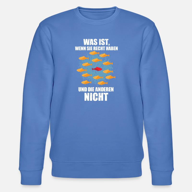 Sei anders Fische Gegen den strom - Stanley/Stella Unisex Bio-Sweatshirt CHANGER - Blau