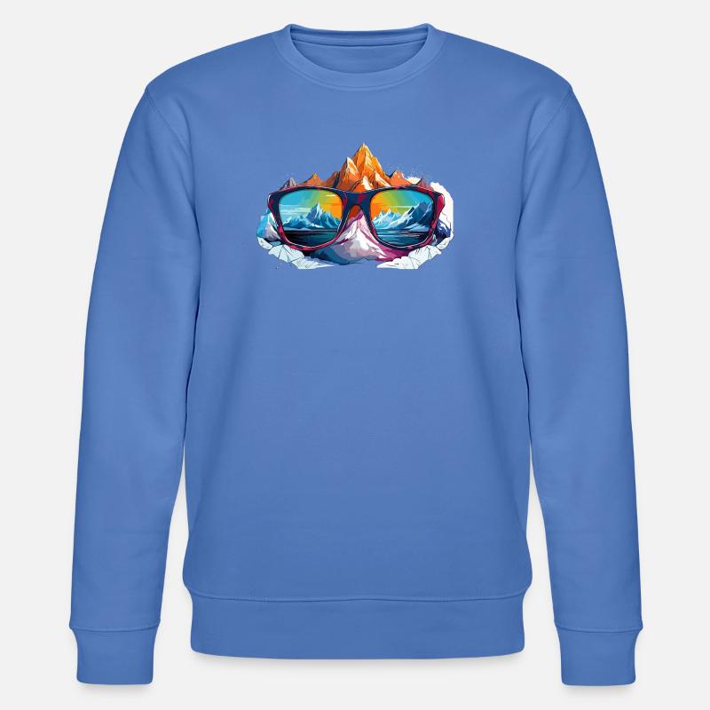 Bergpanorama in Sonnenbrille - Stanley/Stella Unisex Bio-Sweatshirt CHANGER  - Blau