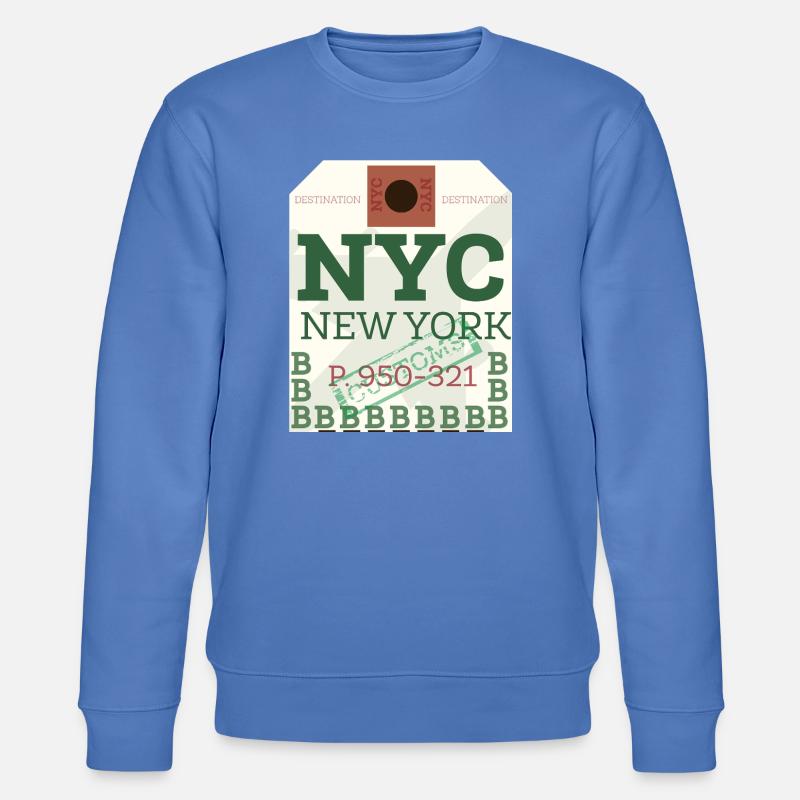 NYC Fetter Passstempel - Stanley/Stella Unisex Bio-Sweatshirt CHANGER  - Blau