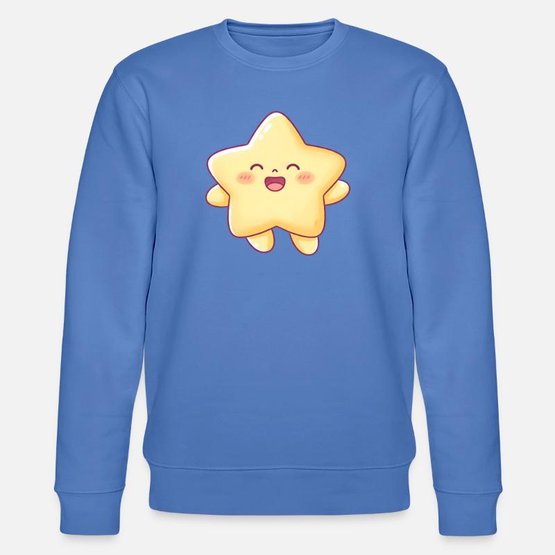 Kawaii Sternchen Lächeln Stern Kinder - Stanley/Stella Unisex Bio-Sweatshirt CHANGER - Blau