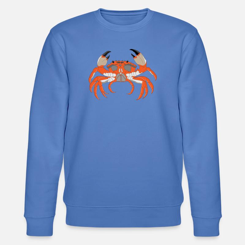 Crab Print - Stanley/Stella CHANGER Unisex Organic Sweatshirt - bright blue