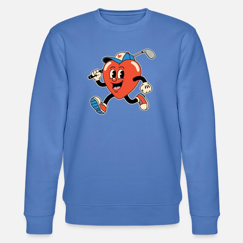 Herz Golf Cartoon - Stanley/Stella Unisex Bio-Sweatshirt CHANGER  - Blau