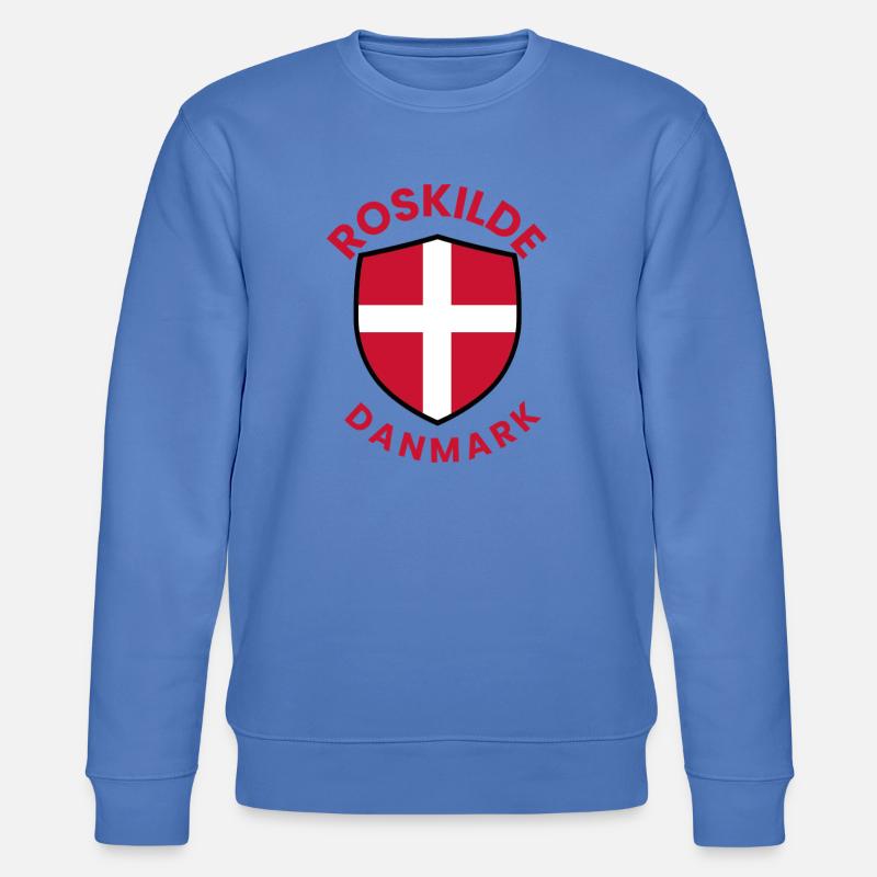 Roskilde-Dänemark-Schild - Stanley/Stella Unisex Bio-Sweatshirt CHANGER  - Blau