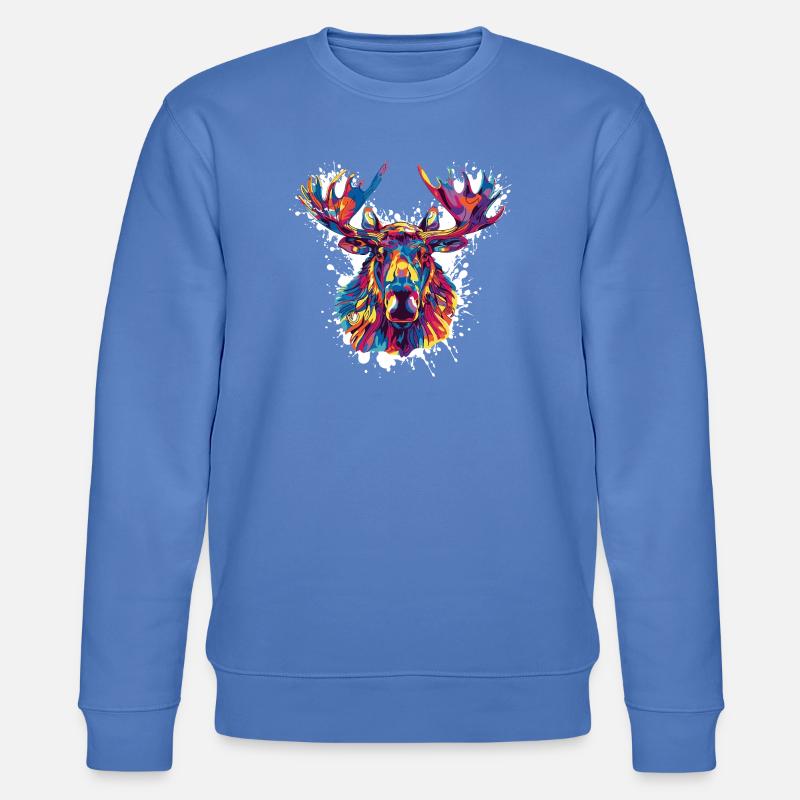 Hirsch Reh Farbklecks - Stanley/Stella Unisex Bio-Sweatshirt CHANGER  - Blau