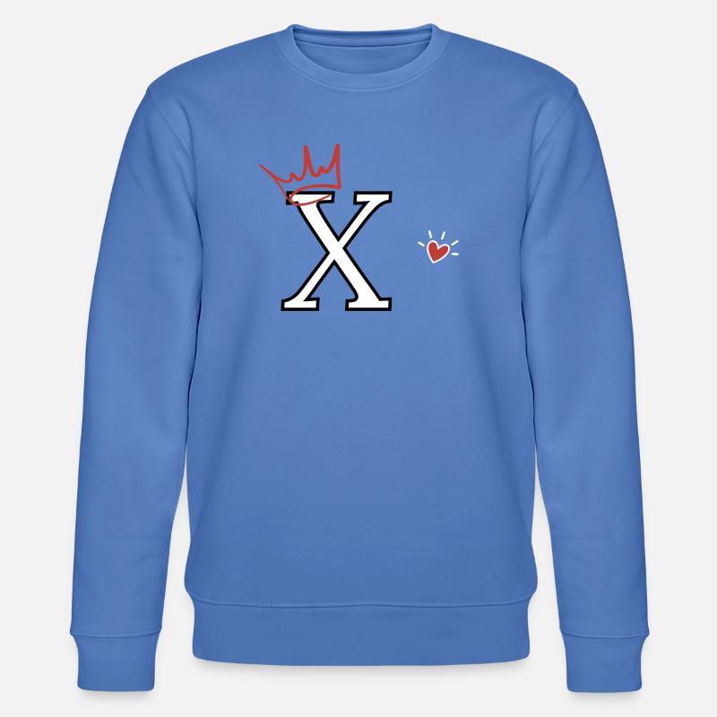 Buchstabe x Herzkrone - Stanley/Stella Unisex Bio-Sweatshirt CHANGER  - Blau