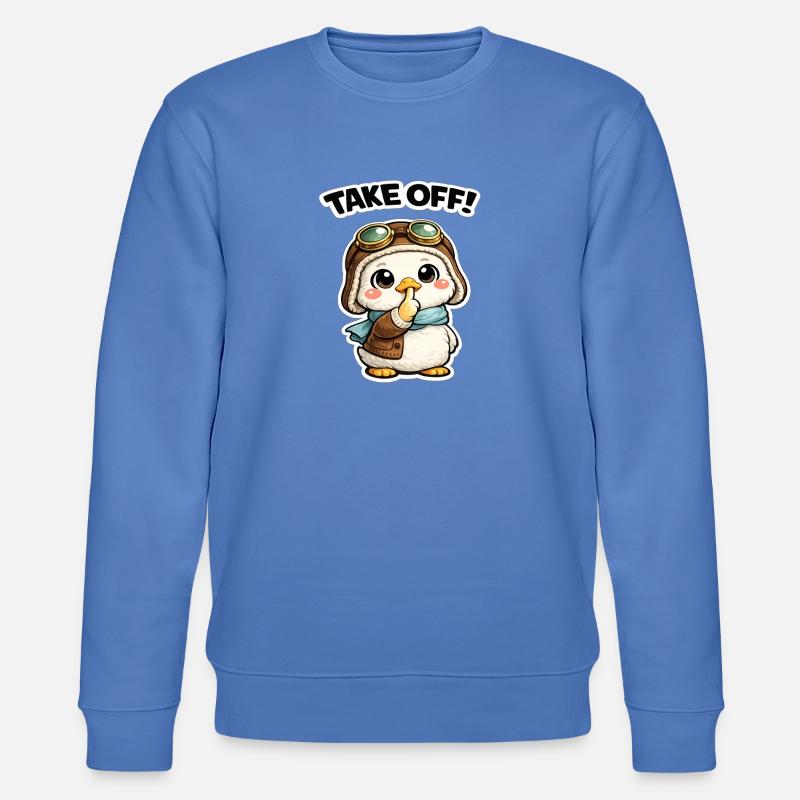 Take Off Pinguin Pilot - Stanley/Stella Unisex Bio-Sweatshirt CHANGER  - Blau