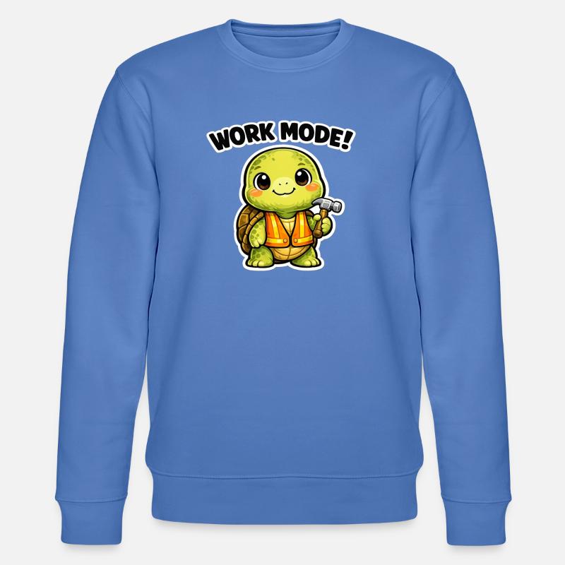 Arbeitsmodus Schildkröte Bauheld - Stanley/Stella Unisex Bio-Sweatshirt CHANGER  - Blau