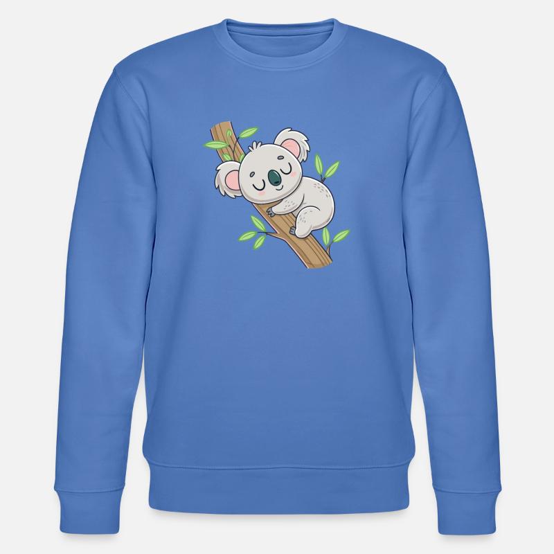 Schlafender Koala auf dem Ast - Stanley/Stella Unisex Bio-Sweatshirt CHANGER  - Blau