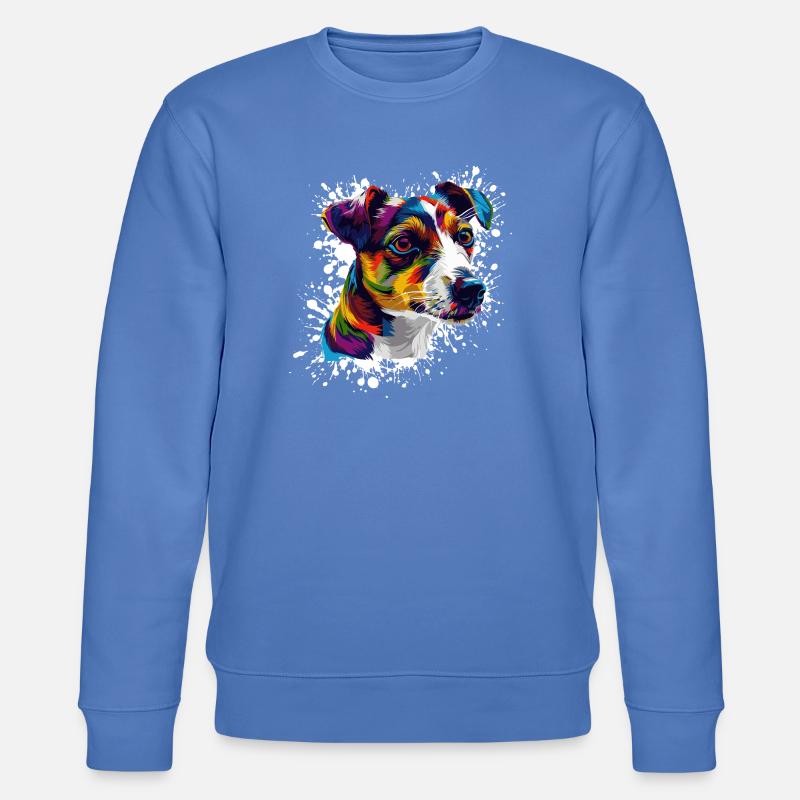 Chien Portrait Chien Éclaboussure - Sweat bio CHANGER Stanley/Stella Unisexe - bleu