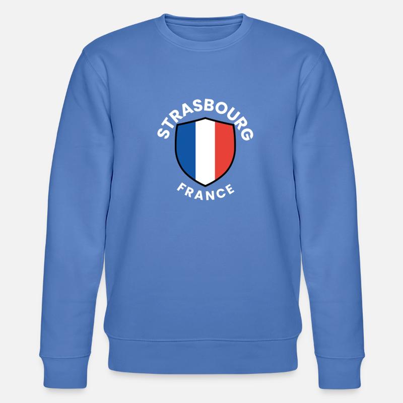 Straßburger Schild Frankreich - Stanley/Stella Unisex Bio-Sweatshirt CHANGER  - Blau