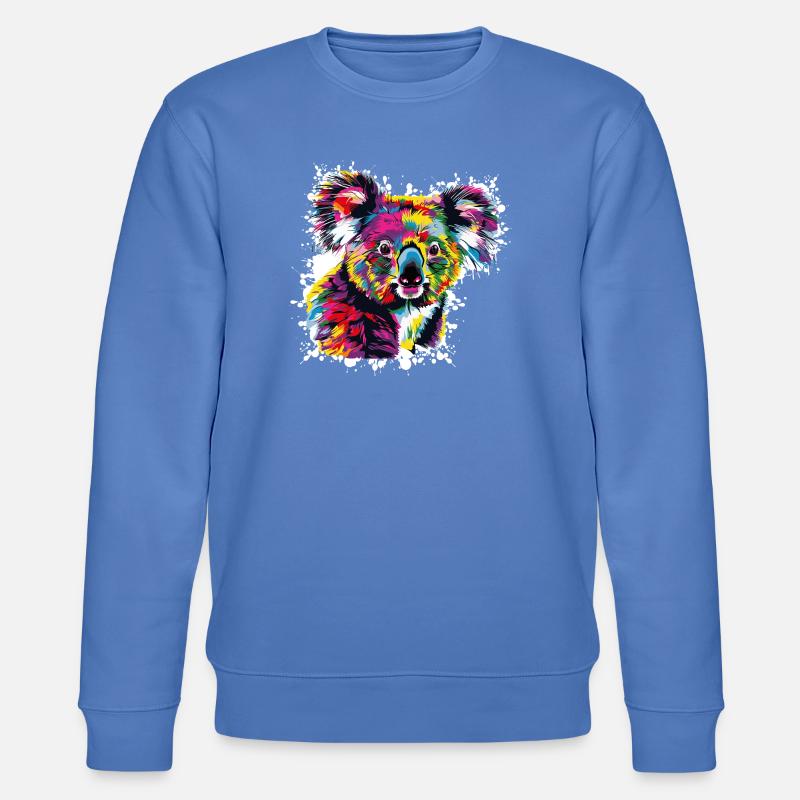 Kreativer Koala Farbexplosion - Stanley/Stella Unisex Bio-Sweatshirt CHANGER  - Blau