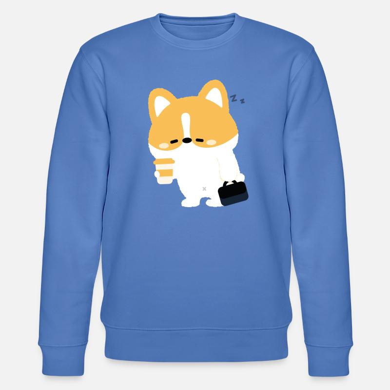 Müder Corgi-Kaffee - Stanley/Stella Unisex Bio-Sweatshirt CHANGER  - Blau