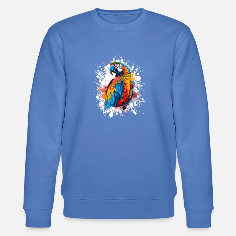 Farbexplosion Papagei Illustration - Stanley/Stella Unisex Bio-Sweatshirt CHANGER  - Blau
