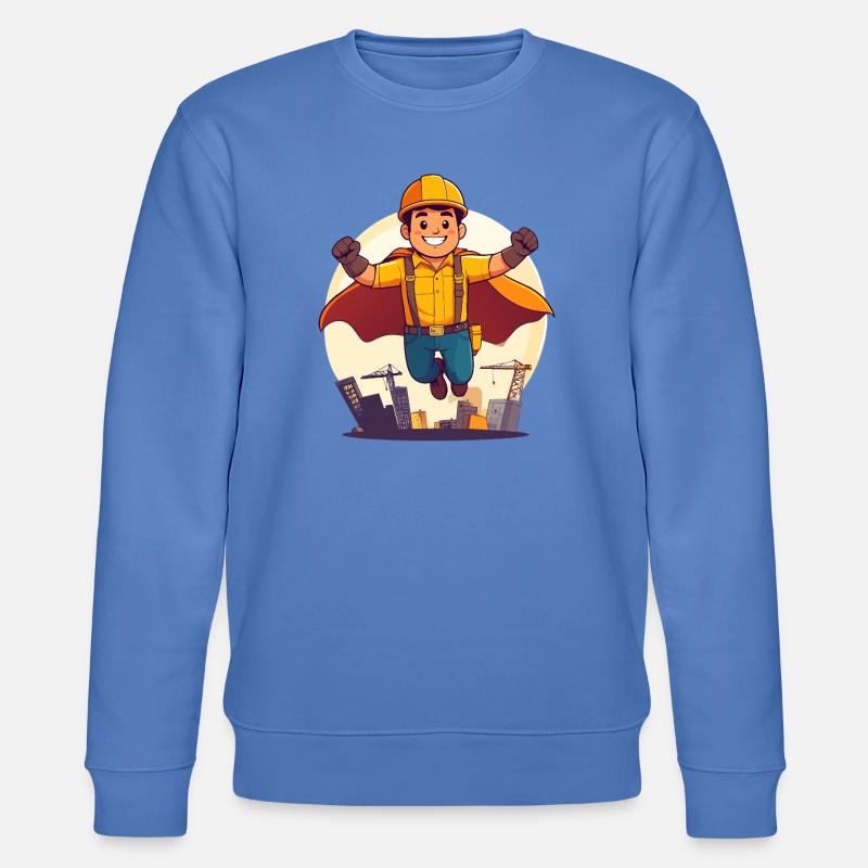 Bauhelden Superheld Bauarbeiter Held der Baustelle - Stanley/Stella Unisex Bio-Sweatshirt CHANGER  - Blau