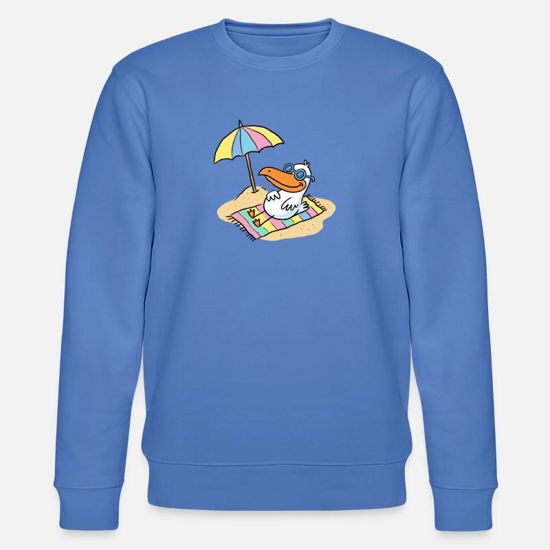 Sonnenvogel am Strand mit Schirm - Stanley/Stella Unisex Bio-Sweatshirt CHANGER  - Blau