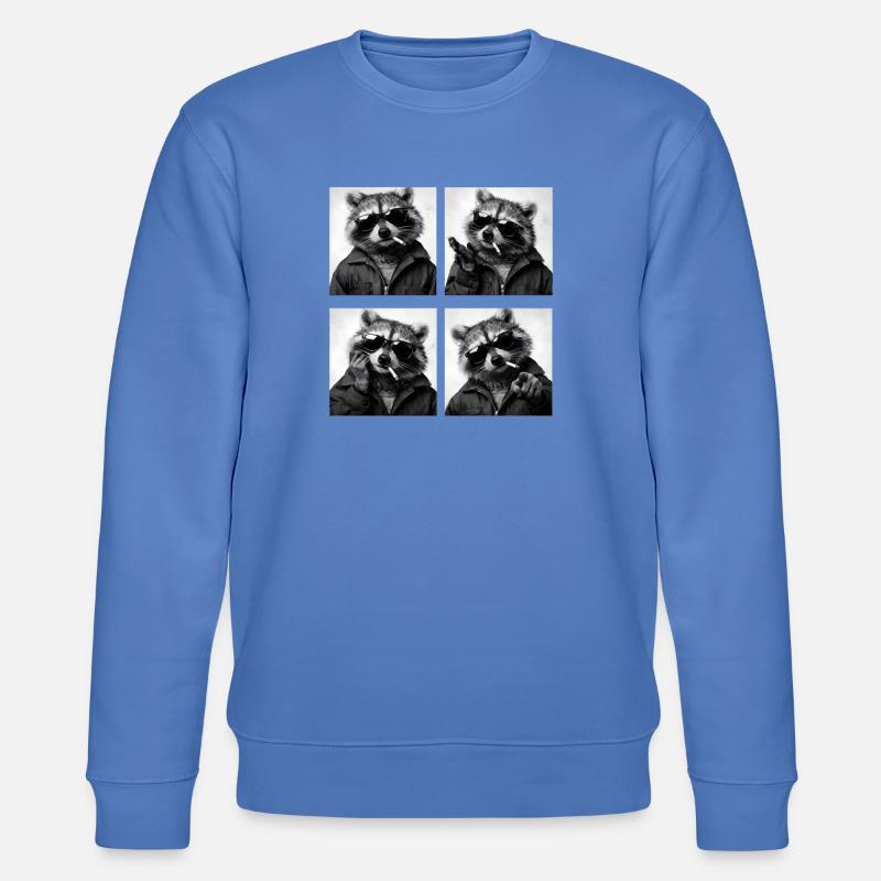 Waschbär Noir Vierfach: Sonnenbrille Zigarette - Stanley/Stella Unisex Bio-Sweatshirt CHANGER - Blau