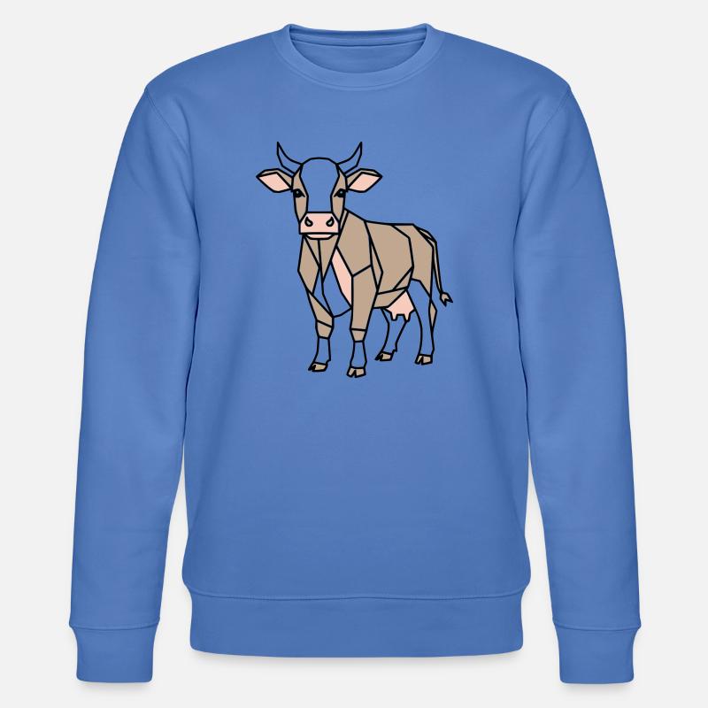Geometrische Kuh Low Poly Modern - Stanley/Stella Unisex Bio-Sweatshirt CHANGER  - Blau