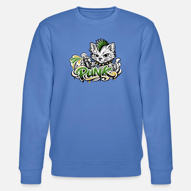 Punkkatz Graffiti Mohawk - Stanley/Stella Unisex Bio-Sweatshirt CHANGER  - Blau