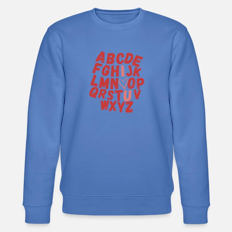 Bunte Alphabet Herz Druck - Stanley/Stella Unisex Bio-Sweatshirt CHANGER  - Blau