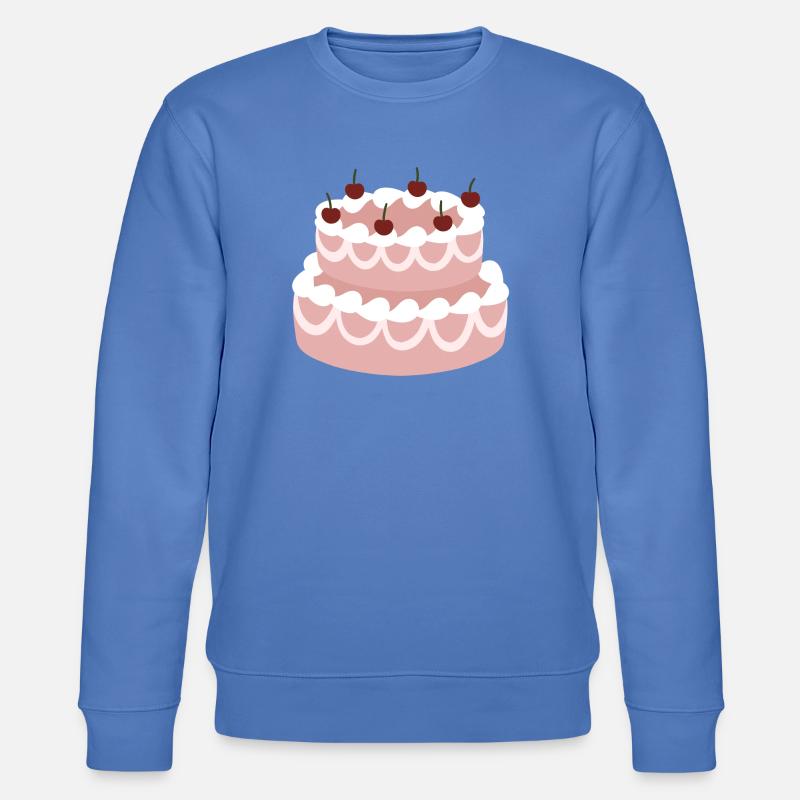 Cherry Pink Layer Cake - Stanley/Stella CHANGER Unisex Organic Sweatshirt - bright blue