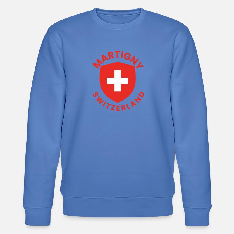 Martigny Schweizer Schild - Stanley/Stella Unisex Bio-Sweatshirt CHANGER  - Blau