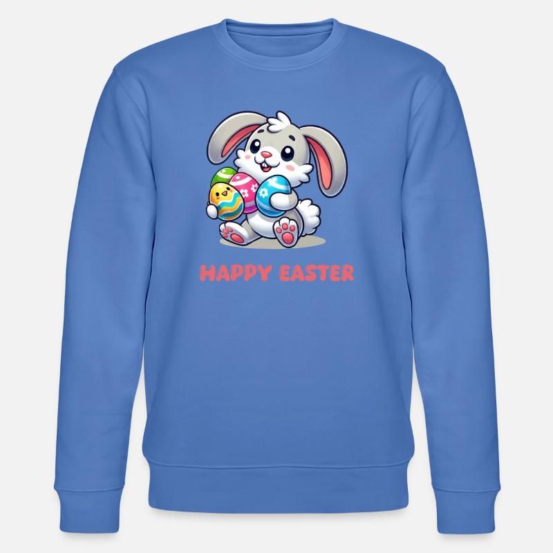 Hase Osterhase Comic  - Stanley/Stella Unisex Bio-Sweatshirt CHANGER  - Blau