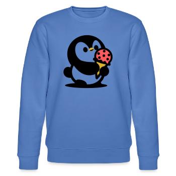 Kleiner Pinguin mit Eis - Stanley/Stella Unisex Bio-Sweatshirt CHANGER  - Blau - Vorne - Nik (191cm) & Marisol (170cm)