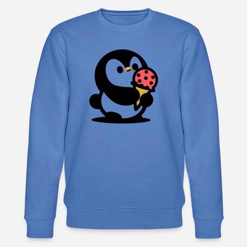 Kleiner Pinguin mit Eis - Stanley/Stella Unisex Bio-Sweatshirt CHANGER  - Blau