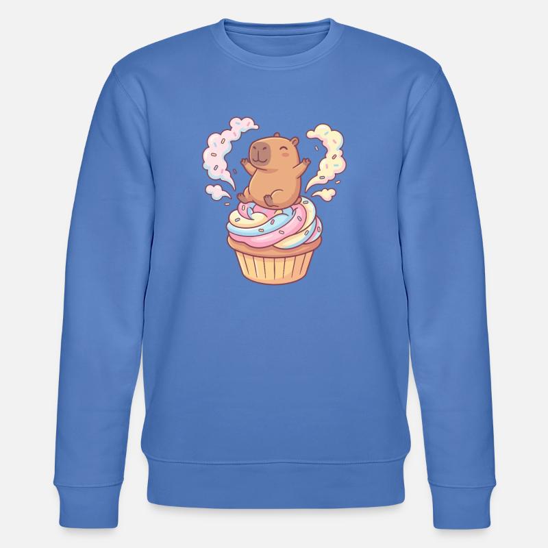 Fête cupcake capybara avec glaçage arc-en-ciel - Sweat bio CHANGER Stanley/Stella Unisexe - bleu