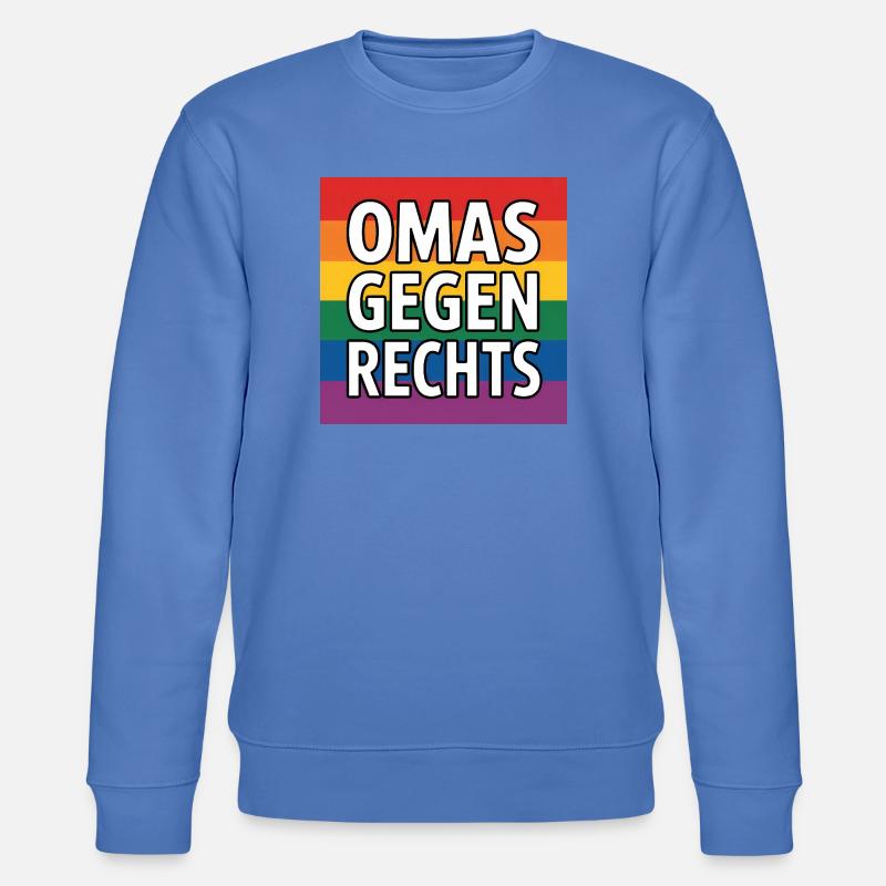 Omas gegen Rechts - Antifa Regenbogen Tee - Stanley/Stella Unisex Bio-Sweatshirt CHANGER  - Blau