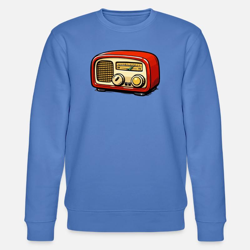 Rotes Retroradio Illustration - Stanley/Stella Unisex Bio-Sweatshirt CHANGER  - Blau