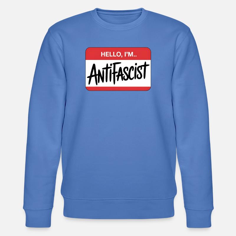 Hello I'm Antifascist - Antifa Tee - Stanley/Stella Unisex Bio-Sweatshirt CHANGER  - Blau