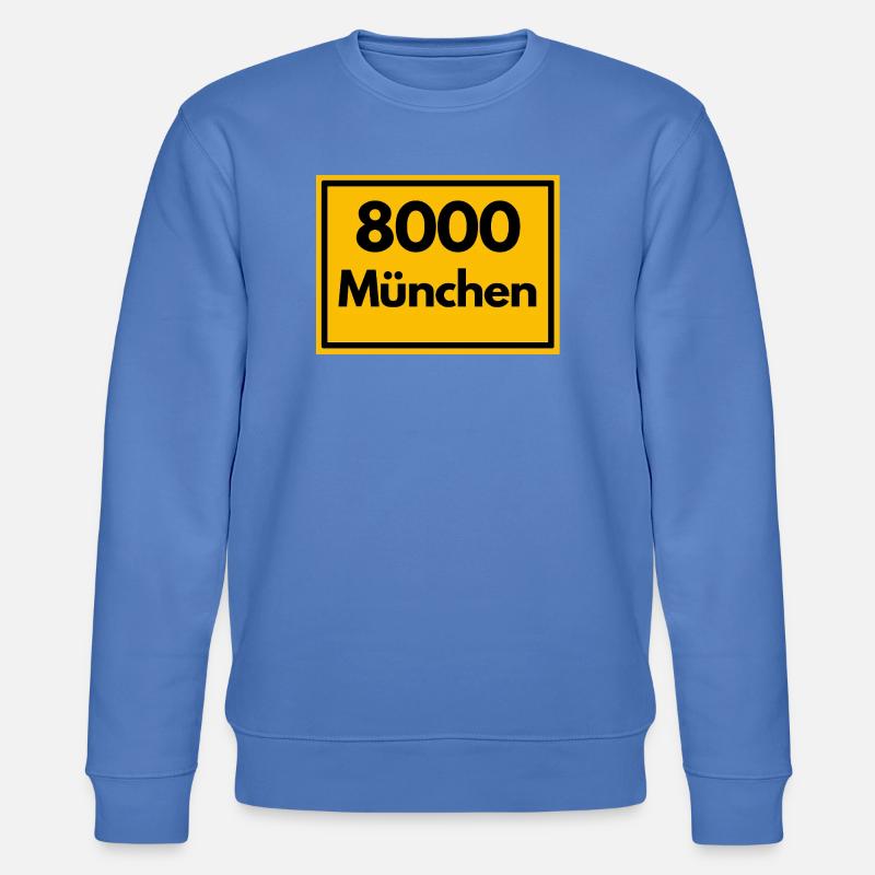 ANCIEN CODE POSTAL RÉTRO 8000 MUNICH BIÈRE - Sweat bio CHANGER Stanley/Stella Unisexe - bleu