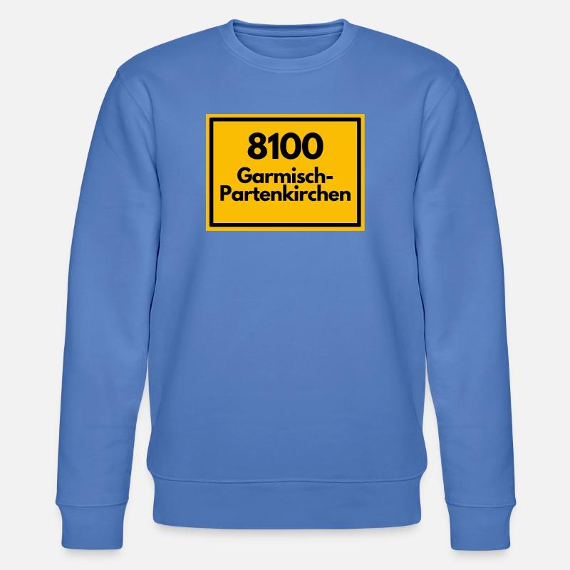 OLD POSTCODE POSTCODE 8100 GARMISCH-PARTENKIRCHEN - Stanley/Stella CHANGER Unisex Organic Sweatshirt - bright blue