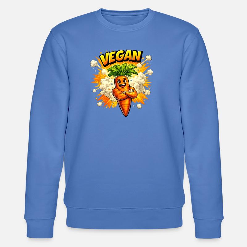 Fröhliche Karotte – Pflanzlicher Genuss - Stanley/Stella Unisex Bio-Sweatshirt CHANGER - Blau