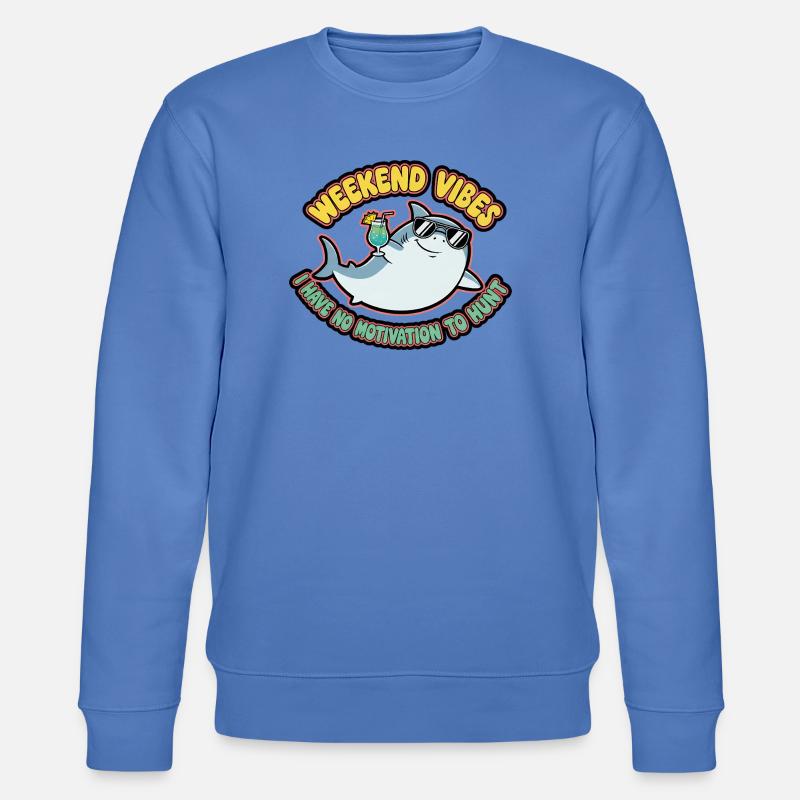 Weekend Vibes Shark Cocktail Tee - Stanley/Stella Unisex Bio-Sweatshirt CHANGER  - Blau