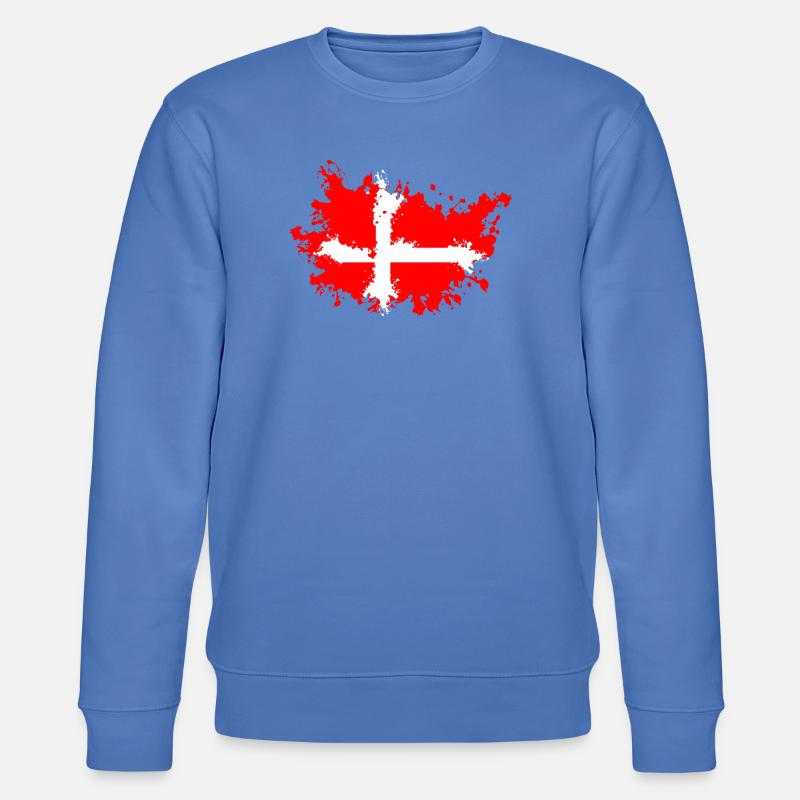 Drapeau éclaboussé du Danemark - Sweat bio CHANGER Stanley/Stella Unisexe - bleu