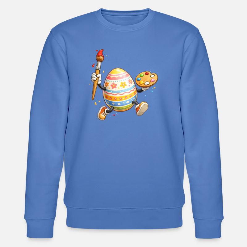 Artistic Easter Egg with Brush - Stanley/Stella CHANGER Unisex Organic Sweatshirt - bright blue