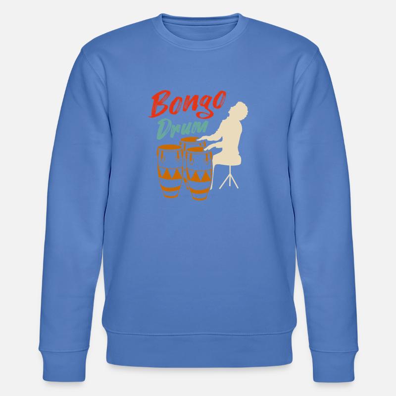 Retro Bongo Drum Silhouette Musician Design - Stanley/Stella Unisex Bio-Sweatshirt CHANGER  - Blau