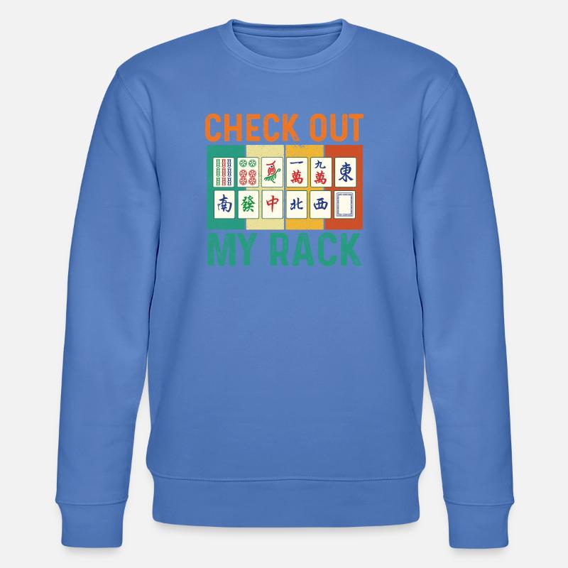 Schau dir meine Rack-Mahjong-Spielerplättchen an - Stanley/Stella Unisex Bio-Sweatshirt CHANGER  - Blau