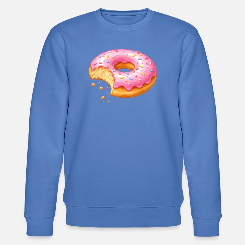 Donut mit Biss – Süßes Dessert Design   - Stanley/Stella Unisex Bio-Sweatshirt CHANGER  - Blau