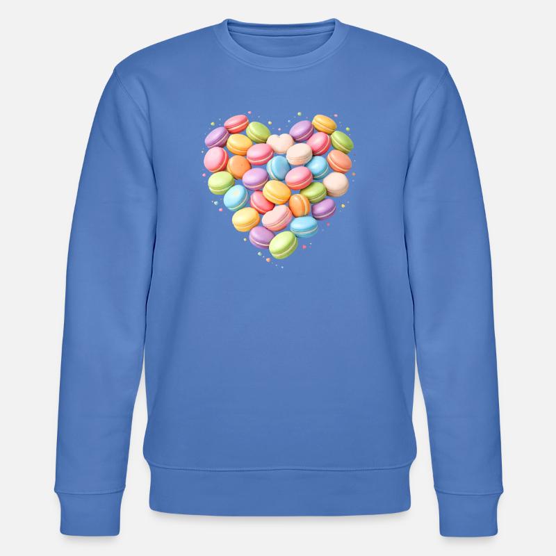 Macarons Herz Pastell Design  - Stanley/Stella Unisex Bio-Sweatshirt CHANGER  - Blau